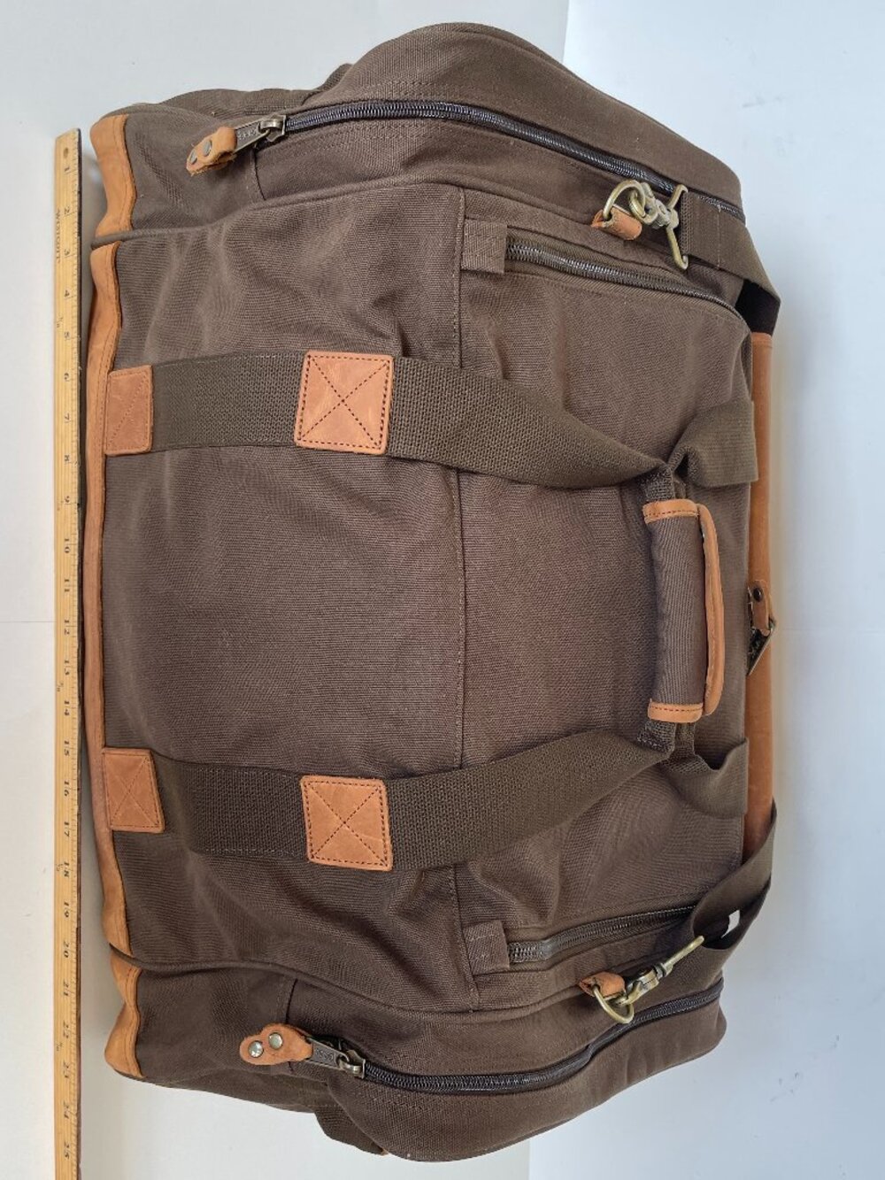 Cabela's Vintage Battenkill Canvas & Leather Large Duffel Bag Luggage Filson - Picture 10 of 13